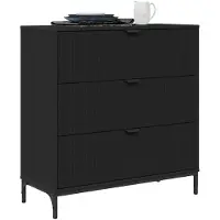vidaXL Dressoir met lade Zwart 79,5 x 33 x 82 cm Bewerkt hout
