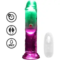Realrock - LED Realistische Rechte Vibrator 15 cm en Zuignap