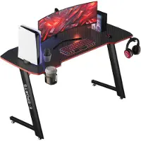 Avalo Gaming Bureau - 120x60x75 CM - Z-vormige structuur - Zwart