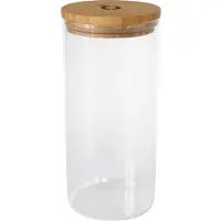 Pandoo 12x Pandoo Voorraadpot met Bamboe Deksel, Opbergblikken, Transparant