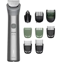 Philips Series 5000 Multigroom - Baardtrimmer - 10 in 1 - Neushaartrimmer - Intimate trimmer - Face&Hair&Body - Scheersensor - Opbergzakje - Staal - MG5931/15