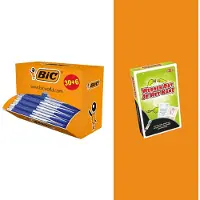 BIC Atlantis Classic Grip - Balpennen Blauw - Valuepack 30+6 Gratis - Inclusief Gratis Tactic Spel Wedden Dat Je Het Kan