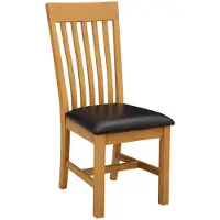 vidaXL Eetkamerstoel 2 st Massief Eikenhout Zwart 45 x 59,5 x 100 cm