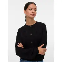 Vero Moda Gebreid vest 'VMLEA' zwart