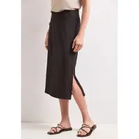 Street One Dames Geribde midirok met elastische tailleband - Bruin - 40