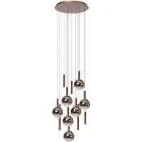 Lucide JASMINE - Hanglamp - Ø 75 cm - LED Dimb. - CCT - 12x4,5W 2200K/3300K - Geschikt voor vide en hoge plafonds - Koper