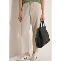 Cecil Dames Broek met High Waist en Wide Leg pijpen in een Loose Fit pasvorm - Beige - XXL