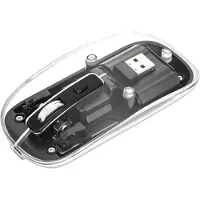 Manhattan Mouse wireless caratterizzato da un estetica straordinaria con alloggiam Muis Draadloos Optisch Transparant, Zwart 4 Toetsen 800 dpi, 1200 dpi, 1600