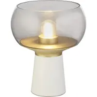Searchlight Tafellamp Tablu Wit Goud Met Smoke Kap