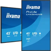 Iiyama DS LH4364UHS-B1AG 43" Presentatiemonitor, 4K VA LED, USB-C, iiSignage² (CMS), iiControl (DMS), iiShare, 24/7