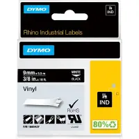 Dymo 1805437 Tape Wit op zwart (9 mm)