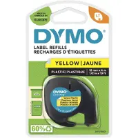 Dymo 91202 - 4m plastic tape zwart op geel / LetraTag tape / 12mm (origineel)