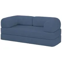 Bananair - 2-zits Bank - Modulaire slaapbank - Bedbank - Ribfluweel - 90x180 cm - Blauw