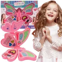 Sun baby Creatieve Sieradenset voor Kinderen 3+, kralen, stickers, 2 strings, 3 oogschaduw, applicator, nagellak, hartvormige nagelvijl, vlinder verandert in stijlvolle handtas met handvat