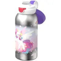 Mepal RVS drinkfles met flipdop Campus - 600 ml - Waterfles RVS - Lekdicht - Hygiënische deksel - Unicorn Glow
