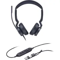 Yealink UH46 Dual UC USB-C/A On Ear headset Kabel Stereo Zwart Ruisonderdrukking (microfoon) Volumeregeling Telefoon