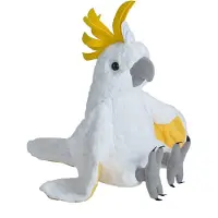 Wild republic knuffel kakatoe junior 30 cm pluche geel/wit