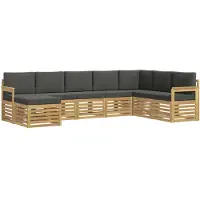 vidaXL Buiten bank set 8 st Wit en antracietkleurig Polyester