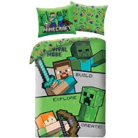Halantex SP. z.o.o. Minecraft dekbedovertrek - explore - 140 x 200 cm - 70 x 90 cm - polyester