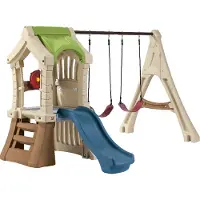 Step2 Play Up Gym Set Speeltoestel voor kinderen | Speeltoren met Glijbaan en schommels van plastic / kunststof | Speelgoed voor tuin / buiten