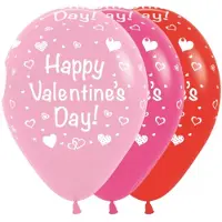 Sempertex Latex ballonnen happy valentines day - assortiment - 25 stuks - 30 cm - Valentijnsdag versiering - Valentijnsdag cadeau - valentijnsdag