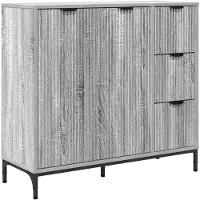 vidaXL Dressoir Grijs Sonoma 89,5 x 33 x 82 cm Bewerkt hout