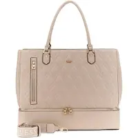 GUESS reistas schoudertas met laptopvak Maxine Zip Bottom Tote Light Taupe