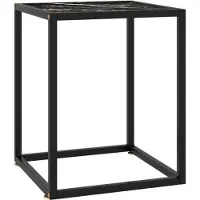 vidaXL Salontafel met zwart marmerglas 40x40x50 cm zwart