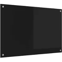 vidaXL Keukenachterwand Zwart 90 x 60 cm gehard glas