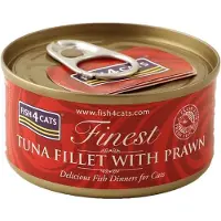 Fish4Dogs Fish4cats - Natvoer voor Katten - Tonijnfilet met Garnalen - 12x70g - Graanvrij