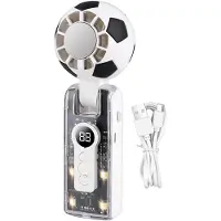 VHV - Handventilator - voetbal ventilator met digitaal display en LED licht - compacte turbo fan voor sportevent en reizen - Wereldkampioenschapsthema
