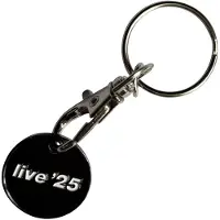 Rock Off Oasis - Live '25/Decca Logo DoubleSided Trolley Coin Sleutelhanger - Zwart
