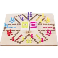 Thystoys Keezenspel - Hout - Dubbelzijdig - Houten Bordspel - 2 tot 6 Spelers - 40 x 40 cm - met echte Keezen Speelkaarten