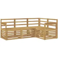 vidaXL Buiten bank set 4 st Wit Massief Acacia Hout