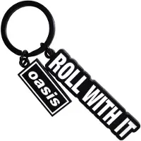 Rock Off Oasis - Roll With It Decca Logo Charm Sleutelhanger - Zwart/Wit