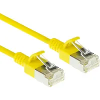 ACT Gele 3 meter LSZH S/FTP CAT6A slimline patchkabel snagless met RJ45 connectoren