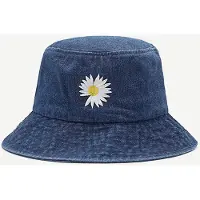 VHV - Zonnehoed Dames - Tweezijdig Draagbaar Vissershoedje van 100% Katoen - Kreukvrij Opvouwbare Bucket Hat Dames met Brede Rand - Trendy Strandhoed voor Reizen, Wandelen en Festivals-Diepblauw
