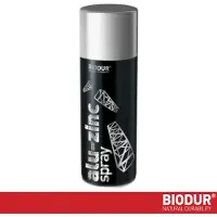 BIODUR Alu-Zinkspray - 400ml - Anti-roest - Hittebestendig tot 350°C - Sneldrogend - UV- & Weerbestendig - Binnen/Buiten