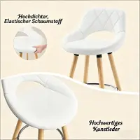 HAUSS SPOLE Barkruk - Comfortabel Met Rugleuning - Enkel Stuk - Ergonomisch En Stevig - Voor Keuken, Bar En Café - Wit