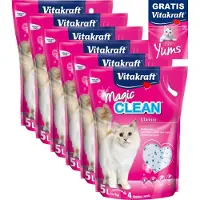 Vitakraft Magic Clean Silicaat kattenbakvulling 6 x 5L met gratis snack