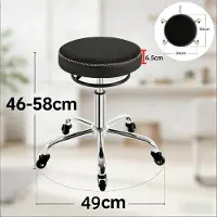 STILVORA Bureaukruk 46 Tot 58 Cm - 360 Graden Draaibaar En In Hoogte Verstelbaar - Voor Kantoor En Salon - Metaal En Kunstleer - Zwart