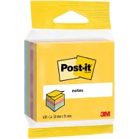 Post-It Notes mini kubus | 400 vel | ft 51 x 51 mm | geassorteerde kleuren | op blister