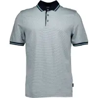 Bugatti Poloshirt blauw streepmotief kraag donker