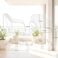 HAUSS SPOLE Bureaustoel Met Wieltjes - Ergonomisch Ontwerp - Voor Thuiskantoor, Slaapkamer En Werkplek - Fluweel - Crèmewit