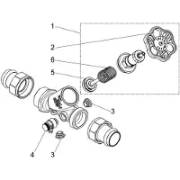 Schlosser JS KFR-ventiel, met persaansluiting (buitendraad) MULTI, met ontluchting, met niet-stijgende spindel, DN50, persdiameter 54mm, DVGW gekeurd, 0016875400001