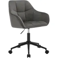 OKWISH Bureaustoel 40,5 x 40 cm – Ergonomisch En In Hoogte Verstelbaar – 360 Graden Draaibaar – Fluweel – Donkergrijs