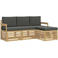 vidaXL Buiten bank set 4 st Wit en antracietkleurig Polyester