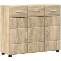 vidaXL Dressoir FLORIN 88,5 x 30,5 x 73 cm Sonoma Eik Bewerkt hout