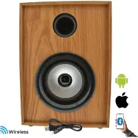 SoundLogic 80077 Houten Bluetooth Draadloos Speaker 18 x 25 x 9.5 cm