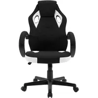 OKWISH Bureaustoel Met Hoge Rugleuning En Armleuningen - Ergonomisch, Verstelbaar En Stevig - Voor Thuis Of Werkplek - Zwart